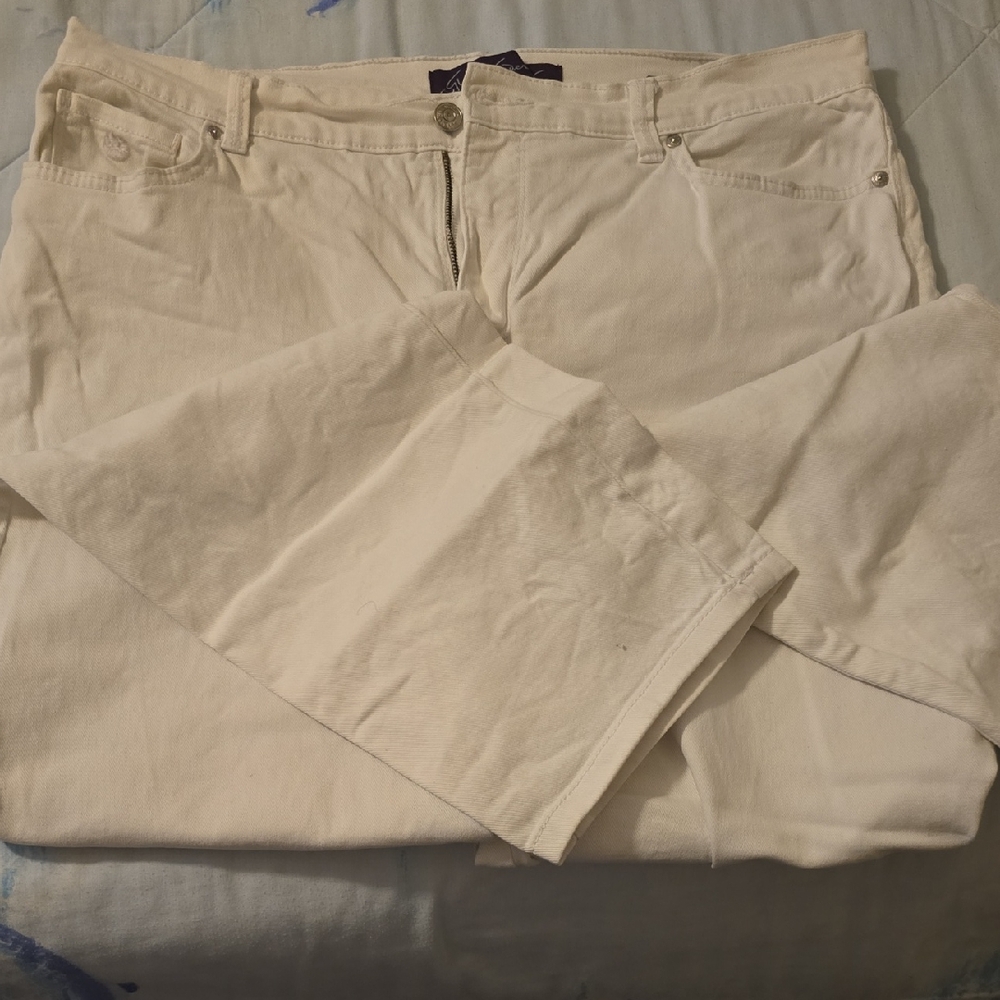 Gloria Vanderbilt Cream Straight Leg Jeans